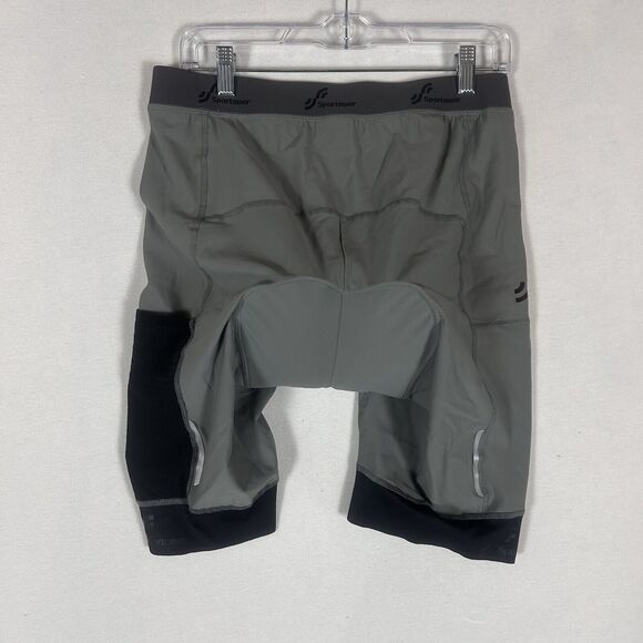 Sportneer NEW Padded Cycling Shorts Mens XL Gray Performance Stretch Bike NWT - Picture 4 of 13